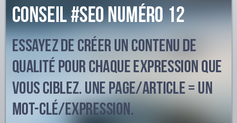 Créez un contenu de qualité pour chaque mot clés