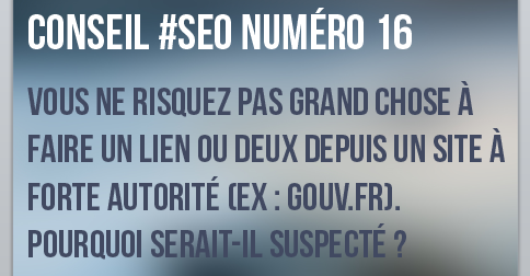 Un ou deux lien sur des sites à forte autorité n'est pas grave