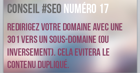 Redirigez un même site en 301 pour éviter le contenu dupliqué