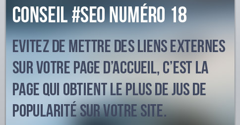 Evitez les liens externes sur la page d'accueil
