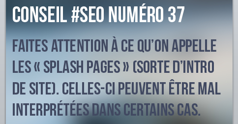 Attention aux splash pages
