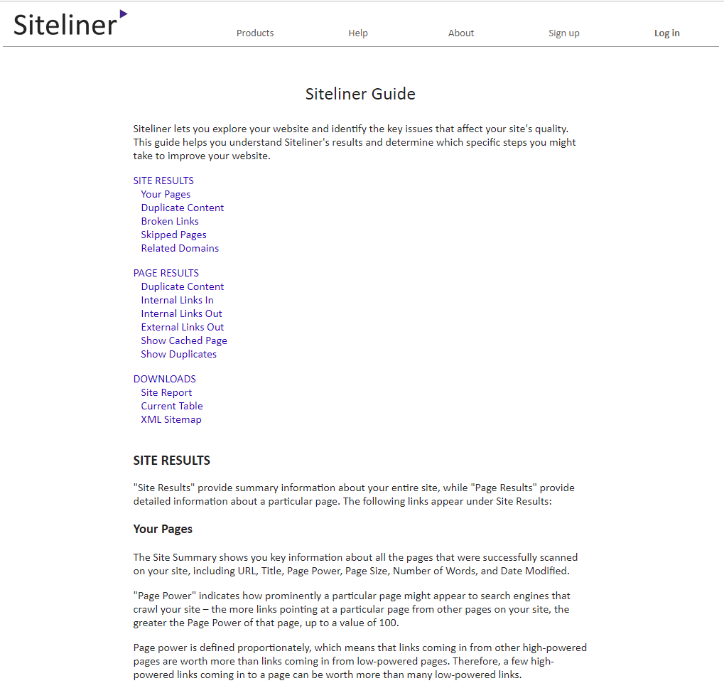 faq siteliner