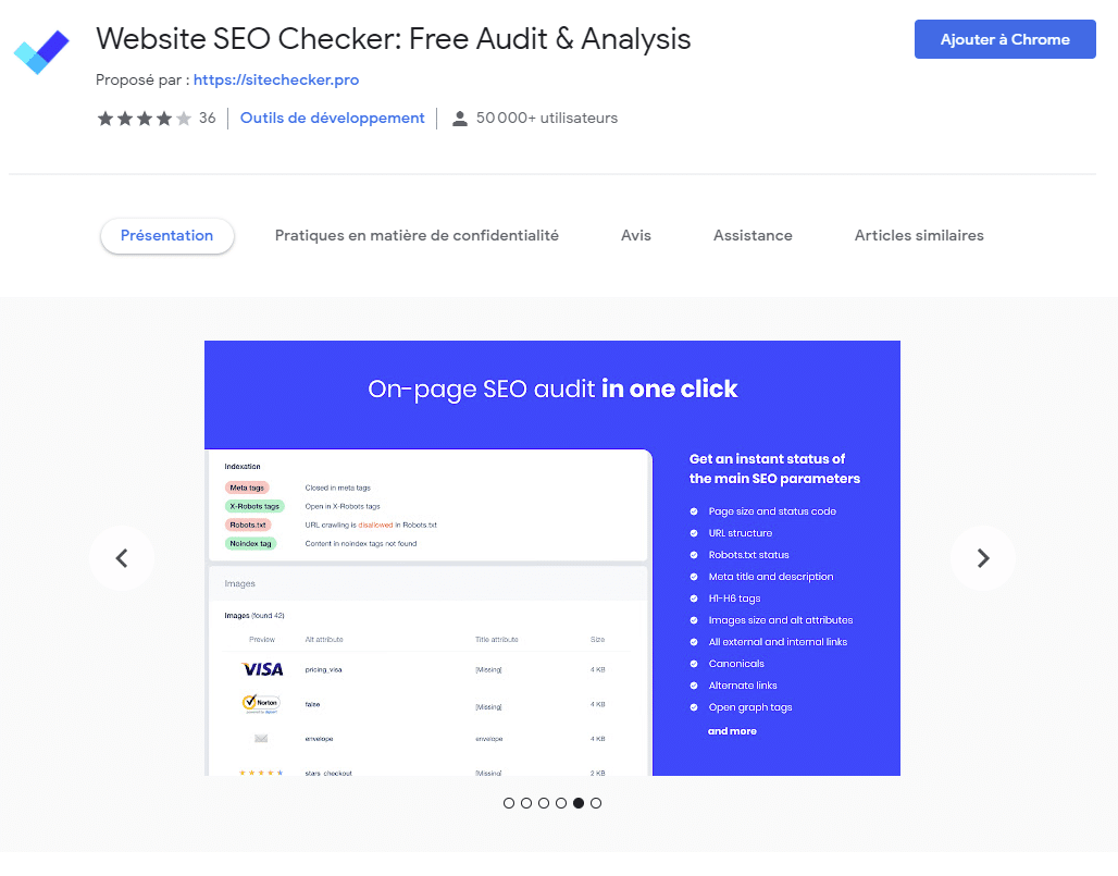 extension chrome sitechecker