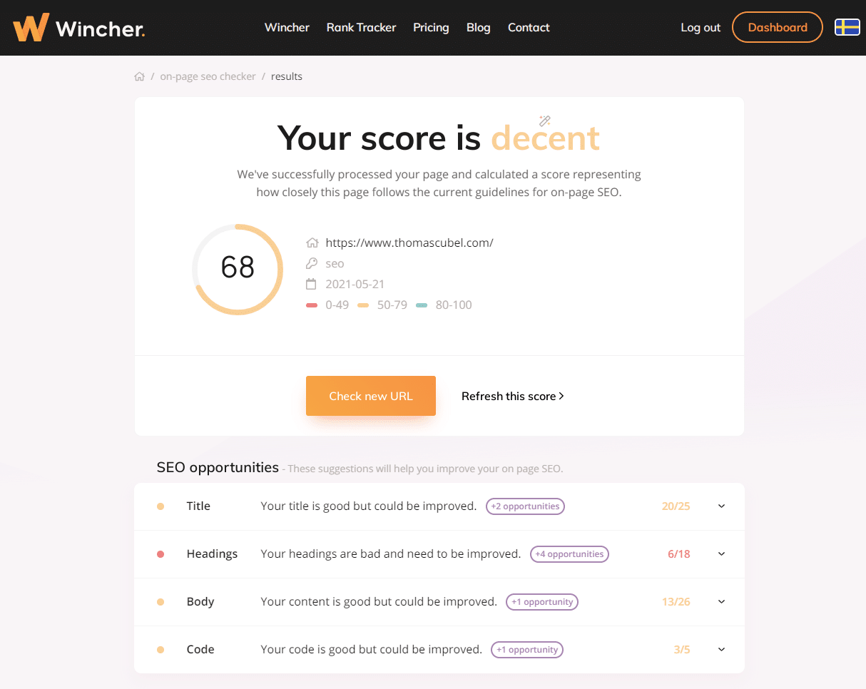 on page seo checker wincher