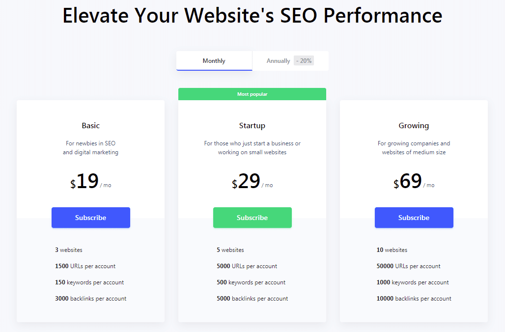 prix et offres sitechecker