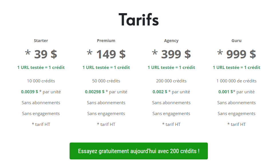 tarif et offres isindexed